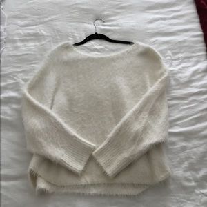 Gap White furry sweater